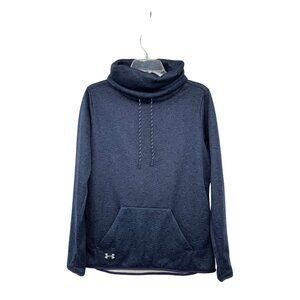 Under Armour ColdGear Womens S Pullover Hoodie Blue Striped Used Sweatshirt